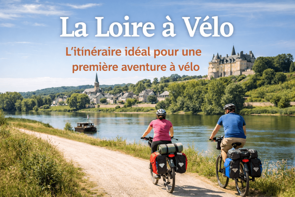 vélo voyageurs sur l'itinéraire de la loire à vélo